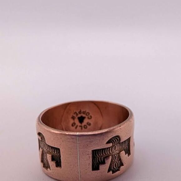 Vintage 1932-1961 Bell Trading Copper Thunder Bird Ring Size 5 1/2 - Picture 2 of 3